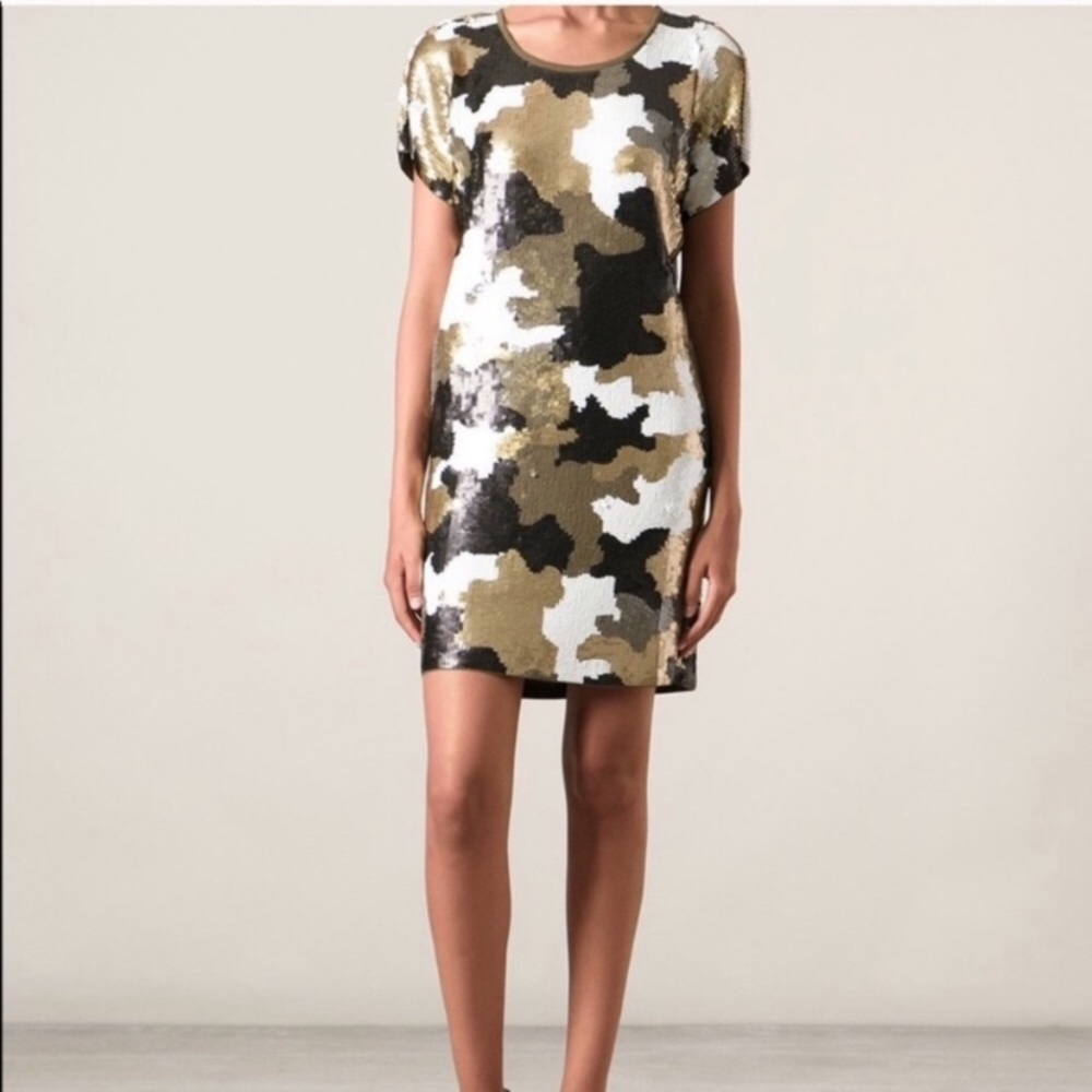 Micheal Kors Camouflage Sequin Tee Dress